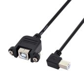 chenyang CY USB 2.0 Type B Male to Type B Female Extension Cable with Screws for Panel Mount 50cm 90 Degree Left Angled