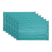 DII Variegated Tabletop Collection Teal Placemat Set 13x19 6 Piece for Stylish Dining Decor