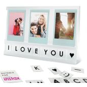 Elil Instax Frame for Fujifilm Mini Film Acrylic Desktop Display Personalized Message Compatible with Instax Mini Square Wide Film