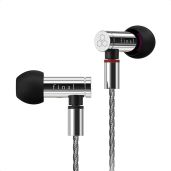 final E5000 in Ear Isolating Earphones, 6.4mm Dynamic Driver, High-Resolution, Stainless Steel Housing, Detachable Silver-Coated MMCX Cable, Swing-Fit Eartips - Stainless Steel