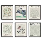 Habseligkeit Matisse Flower Market Posters Set of 6 Vintage Prints for Aesthetic Room Decor Unframed 8x10in Wall Art