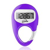iGANK Simple Walking Pedometer 3D Step Counter for Men Women Kids Purple Lightweight Fitness Tracker