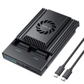 ineo Dual-Bay NVMe Clone Docking Station with Cooling Fan for Offline Clone Duplicator 2608