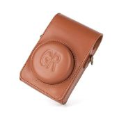 Kinokoo PU Leather Protective Case for Ricoh GR/GR II/GR III/GR IIIx - Retro Brown Camera Cover with Shoulder Strap