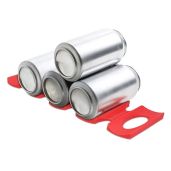 KWMobile Silicone Bottle Stacking Mat - Non-Slip Organizer for Bottles, Cans & Soda - Red Refrigerator Storage Solution