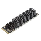 M2 to SATA 3.0 Adapter Card ASM1166 6Gbps 6 Port Expansion Interface with Smart Indicator for Fast Data Transfer