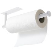 theaoo White Paper Towel Holder - Under Cabinet Paper Towel Holder for Kitchen, Adhesive Paper Towel Roll Rack for Bathroom Towel, Wall Mounted Matte