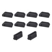 uxcell 10pcs Anti-Dust Silicone Port Protectors for 11mm x 1.3mm Female Ports - Black