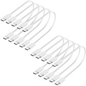Weishan 10 Pack USB C Charger Cable 60W Fast Charge Type C Charging Cords 1ft Short Wires White