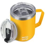 WETOWETO 14 oz Vacuum Insulated Coffee Mug Double Wall Stainless Steel Travel Tumbler with Lid in Alpine Yellow for Outdoor Use