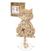 Wooden 3D Puzzles for Adults Cat Clock Model Kit Kids Wall Clock Decor Birthday Gift Christmas Day