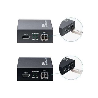 10Gtek A Pair of HDMI to Fiber Optic Converter, HDMI Extender with SFP+ Transceiver, SFP+ LR Lite module up to 2km link length, support HDMI 1.4a, 4Kx2K@30Hz