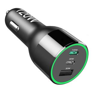 120W USB C Car Charger, CHIPOFY PD 100W PPS 45W QC30W Super Fast Charging Laptop LED Cigarette Lighter for MacBook iPad iPhone 15 14 Pro Max Samsung S23 S22 and More