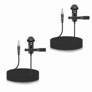 2-Pack Lavalier Microphone Compatible with Rode Wireless Pro/Wireless GO II 2 Bodypack Transmitters, Omnidirectional Condenser Lapel Mic for Vlog/Lectures/Broadcasters