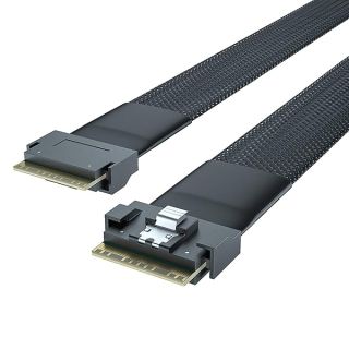 24G Internal SlimSAS SFF-8654 to SFF-8654 8i Cable, SAS 4.0, 100-ohm, 0.75-m(2.46ft)