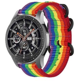 2PCS 20mm Watch Band Rainbow Pride for Samsung Watch 4 44mm40mm Watch4 Classic 46mm42mm,3 41mm42mm46mm Galaxy Active 2 40mm 44mmGear SportS4S2,Women LGBTQ Nylon Bands Replacement Quick