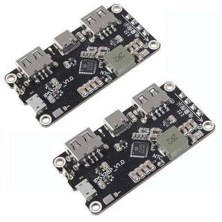 2Pcs IP5328P Boost Charging Module Dual USB 18650 Battery Fast Charger Treasure Tpye-c 3.7V to 5V 9V 12V Step up Fast Quick Charger Circuit Board QC2.0 QC3.0 Mobile Power Main Board