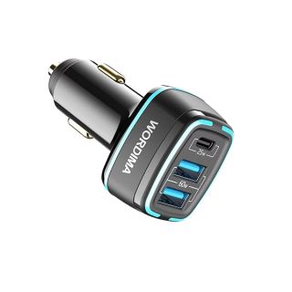 3Port Fast Car Charger,WORDIMA 85W USB C Car Charger,Cigarette Lighter Adapter,Compatible with iPhone 15 14 13 12 Pro Max iPad Pro,Google Pixel,Oneplus,Samsung Galaxy S21,Macbook Pro Air