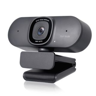 NUROUM V15-AF 2K Webcam with Microphone, 1080p 60FPS AutoFocus Web Camera with Privacy Cover and Mute, 75°FOV Dual Microphone USB FHD Computer Camera, Plug and Play for Zoom/Skype/Teams