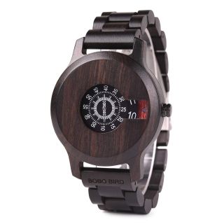 BOBO BIRD Mens Unique Fashion Classic Casual Retro Wooden Wood Watches Luxury Brand Quartz Wristwatches