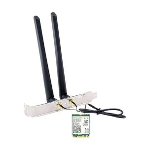 AX210NGW DTK WiFi Card WiFi 6E Supports 6GHz, 2230, 2x2 AX+BT 5.3+Tri-Band, Includes RF Cable (11 inch), 5dBi High Gain Antennas and Low-Profile Brackets