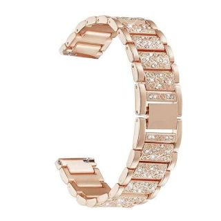 Abanen Watch Band for Fossil Women&amp;#039;s Gen 5E 42mm / Women&amp;#039;s Gen 6, 18mm Lightweight Alloy Metal Bling Crystal Quick Release Wristband Strap for Fossil Q Venture Gen 4/3,Women&amp;#039;s Sport (Rose Gold)