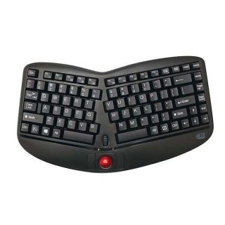 Adesso WKB-3150UB - Wireless Ergonomic Keyboard with Built-in Removable Trackball and Scroll Wheel, Split Key, Long Battery Life, Small and Portable -Compatible for Laptop/Desktop/PC/Windows XP/7/8/10