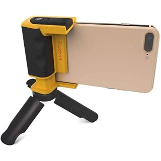 Adonit Photogrip (Yellow) Stabilizer Hand Grip Phone Holder with Bluetooth Remote Shutter, Mini Tripod, Travel Bag, Mini Stylus Kits for iPhone, Android, Samsung, LG, Google Pixel, HTC, Smart Phone