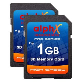 AlphX 1gb SD Secure Digital Memory Cards, Pack of 2 - Compatible with all Digital Cameras