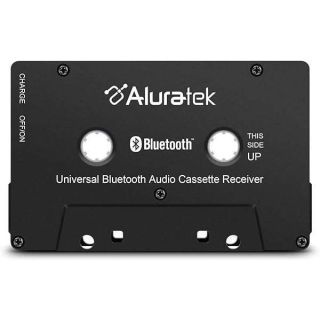 Aluratek Universal Bluetooth Audio Cassette Receiver, Built-in Rechargeable Battery, Up to 8 Hours Playtime, Audio Receiving up to 33 Feet, ABCT01F