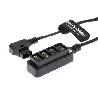 Alvin&amp;#039;s Cables D-tap Splitter Cable D-tap Male to 4 Port Dtap Female Power Supply for V-Mount Camera Battery P-tap Power Hub 60cm| 23.6inches