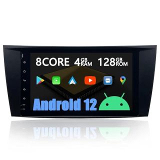 Android 12 Car Stereo CarPlay GPS for Mercedes-Benz E-Class W211 CLS W219 G-Class, Android Auto Navigation Head Unit Radio 8&amp;quot; Touch Screen, Octa Core 4G+128G, DSP/Optical Out/BT/WiFi/4G/FastBoot/SWC