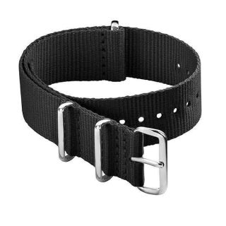 Archer Watch Straps - Classic Military Style Nylon Watch Strap (Black, 20mm)