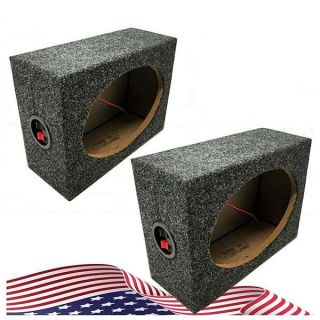 Audiotek Angled Style 6 x 9 Inch Car Audio Enclosures MDF Sturdy Constructed Speaker Boxes Product for Great Audio, Sound, Speaker Experiences -2 Boxes