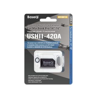 BASEQI UHS-II Aluminum microSD Adapter for M1 2021 / M2 2022 / M3 2023 MacBook Pro 14&amp;quot; &amp; 16”