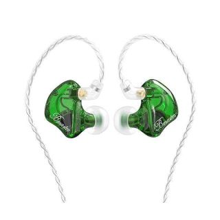 BASN in-Ear Monitors, Bmaster Triple Driver HiFi Stereo Noise-Isolating in-Ear Headphones with Two Detachable MMCX Cables for Stage/Audio Recording (Green)