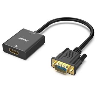 BENFEI HDMI to VGA, Uni-Directional HDMI Computer to VGA Monitor Adapter (Female to Male) with 3.5mm Audio Jack Compatible with TV Stick, Computer, Desktop, Laptop, PC, Monitor, Projector, Roku, Xbox