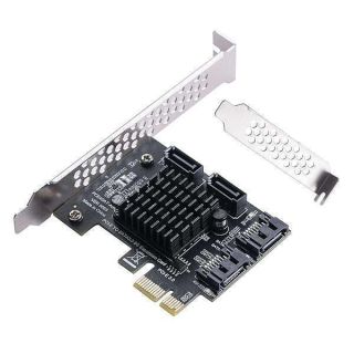 BEYIMEI PCIe SATA Card 4 Ports,SATA III 6 Gbps Controller Expansion Card, ASM1064/SATA 3.0 Non-Raid,with Low Profile Bracket