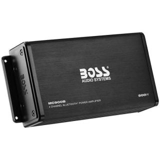 BOSS Audio Systems MC900B Amplifier for ATV UTV Car Marine - 500 High Output, 4 Channel, 2/4 Ohm, Bluetooth Multi-Function Remote, RCA Out, Weatherproof, Use Amp with Stereo and Subwoofer, Crossover