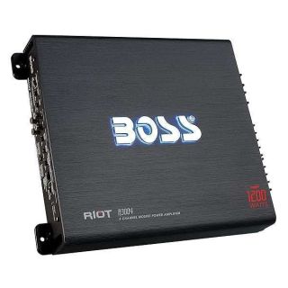 BOSS Audio Systems R3004 4 Channel Car Amplifier - 1200 Watts, 2/4 Ohm Stable, Class A/B, Full Range, Bridgeable, MOSFET Power Supply, Remote Subwoofer Control