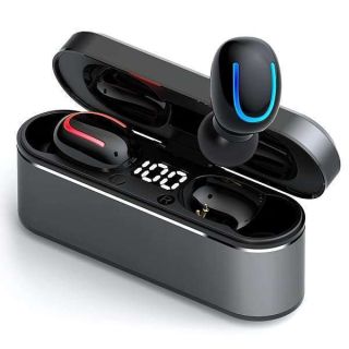 Bluetooth Earbuds Wireless Ear Buds Touch Control Wireless Earphones with HiFi Stereo Audio, Noise Reduction, IPX7 Waterproof Headphones, LED Charging Case, Built-in Mic for Sport/Work/Travel Black