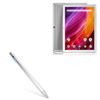 BoxWave Stylus Pen Compatible with Dragon Touch K10 Tablet - AccuPoint Active Stylus, Electronic Stylus with Ultra Fine Tip for Dragon Touch K10 Tablet - Metallic Silver