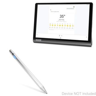 BoxWave Stylus Pen Compatible with Lenovo Yoga Smart Tab Row - AccuPoint Active Stylus, Electronic Stylus with Ultra Fine Tip for Lenovo Yoga Smart Tab Row - Metallic Silver