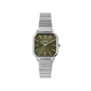 Breda Esther 1735a Square Silver Wrist Watch with Stainless Steel Bracelet, 26mm