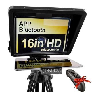 CANALHOUT 16&amp;quot; Universal Teleprompter with Remote Control, Fit All Tablets/iPad, Video Camera/DSLR, Pre-Assembled, 70/30 Beam Splitting Glass with Waterproof Tote, Speech and Video Creation