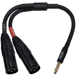 CESS-257 Black 4.4mm to Dual XLR Male Balanced Audio Headphone Adapter Cable