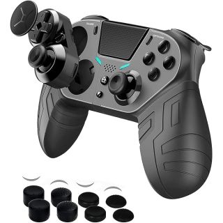 COWBOX 【2021 Upgraded Version】 Wireless P4 Controller with 3 Programmable Back Buttons and 1 Sensitivity-Control Back Button, Game Controller Remote with Turbo/Gyro/HD Dual Vibration/Touch Panel/LED