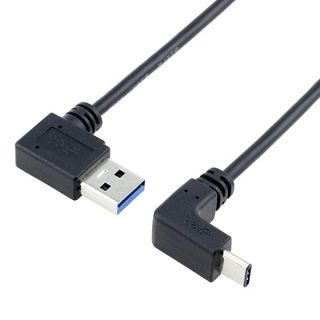 Cablecc USB 3.1 USB-C Up Down Angled to 90 Degree Left Angled A Male Data Cable for Tablet Phone