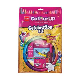 Cello ColourUp Celebration Kit | Colouring Kit includes Crayons, Sketch Pens, Coloured Pens &amp; Activity Book | Ideal for Kids Gifting