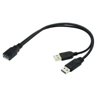 ChenYang USB 3.0 Splitter Y Cable USB 1 Female to 2 Male Extra Power Data Extension Cable for 2.5&amp;quot; Mobile Hard Disk